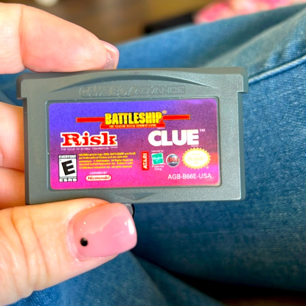 Gameboy Advance Battleship Risk Clue Game Rated E for Everyone - USED